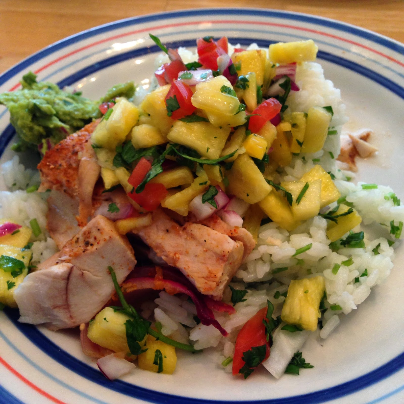 Tropical Mahi Mahi with Pineapple Salsa and Chipotle Lime Rice ANGIE